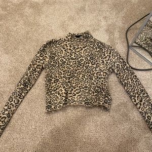 Urban outfitters leopard print turtle neck